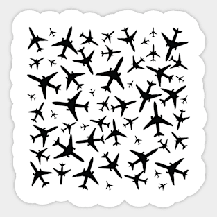 Random Airplanes Pattern Design Sticker